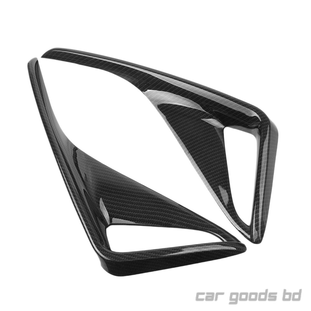 2PCS Carbon Fiber Front Fog Lamp Cover Trim For Toyota C-HR 2016-2018
